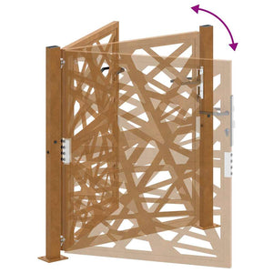 vidaXL Garden Gate 105x105 cm Weathering Steel Light Design