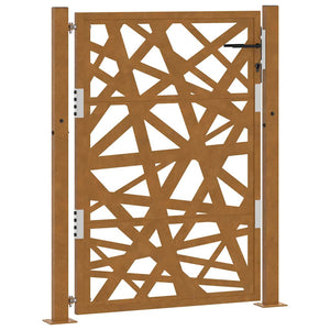 vidaXL Garden Gate 105x130 cm Weathering Steel Light Design