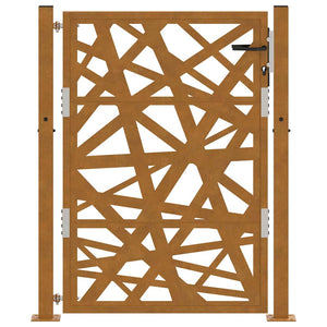 vidaXL Garden Gate 105x130 cm Weathering Steel Light Design