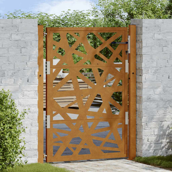 vidaXL Garden Gate 105x130 cm Weathering Steel Light Design