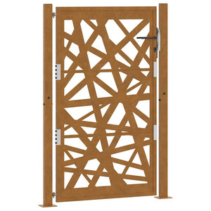 vidaXL Garden Gate 105x155 cm Weathering Steel Light Design