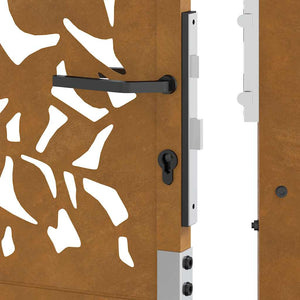 vidaXL Garden Gate 105x105 cm Weathering Steel Leaf Design