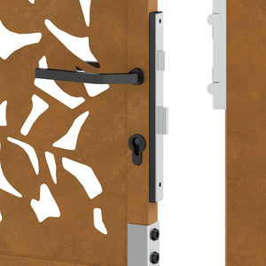 vidaXL Garden Gate 105x155 cm Weathering Steel Leaf Design