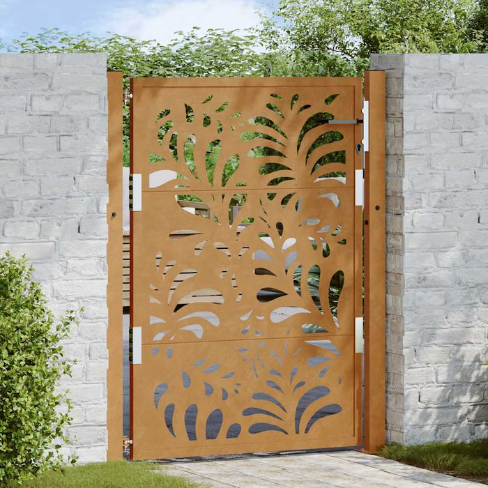 vidaXL Garden Gate 105x130 cm Weathering Steel Wave Design