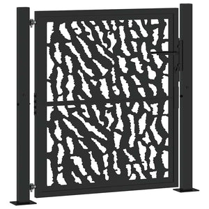 vidaXL Garden Gate Black 105x105 cm Steel Trace Design