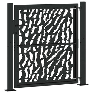 vidaXL Garden Gate Black 105x105 cm Steel Trace Design