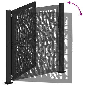 vidaXL Garden Gate Black 105x105 cm Steel Trace Design