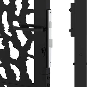 vidaXL Garden Gate Black 105x105 cm Steel Trace Design