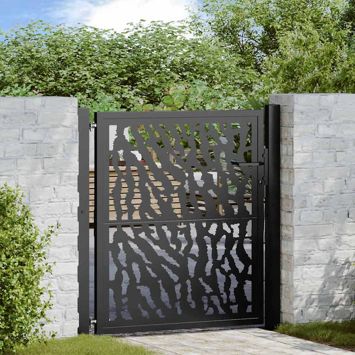 vidaXL Garden Gate Black 105x105 cm Steel Trace Design