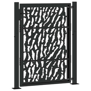 vidaXL Garden Gate Black 105x130 cm Steel Trace Design