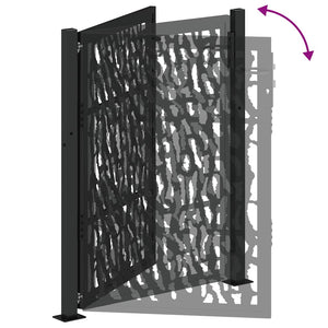 vidaXL Garden Gate Black 105x130 cm Steel Trace Design