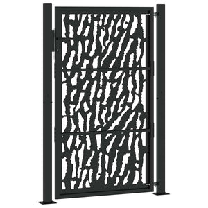 vidaXL Garden Gate Black 105x155 cm Steel Trace Design