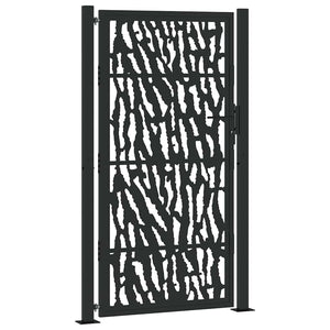 vidaXL Garden Gate Black 105x180 cm Steel Trace Design