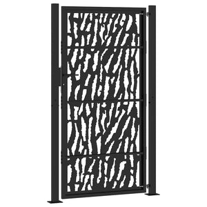 vidaXL Garden Gate Black 105x180 cm Steel Trace Design