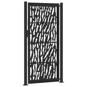 vidaXL Garden Gate Black 105x205 cm Steel Trace Design