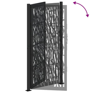 vidaXL Garden Gate Black 105x205 cm Steel Trace Design