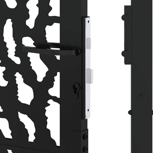 vidaXL Garden Gate Black 105x205 cm Steel Trace Design