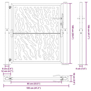 vidaXL Garden Gate 105x105 cm Weathering Steel Trace Design