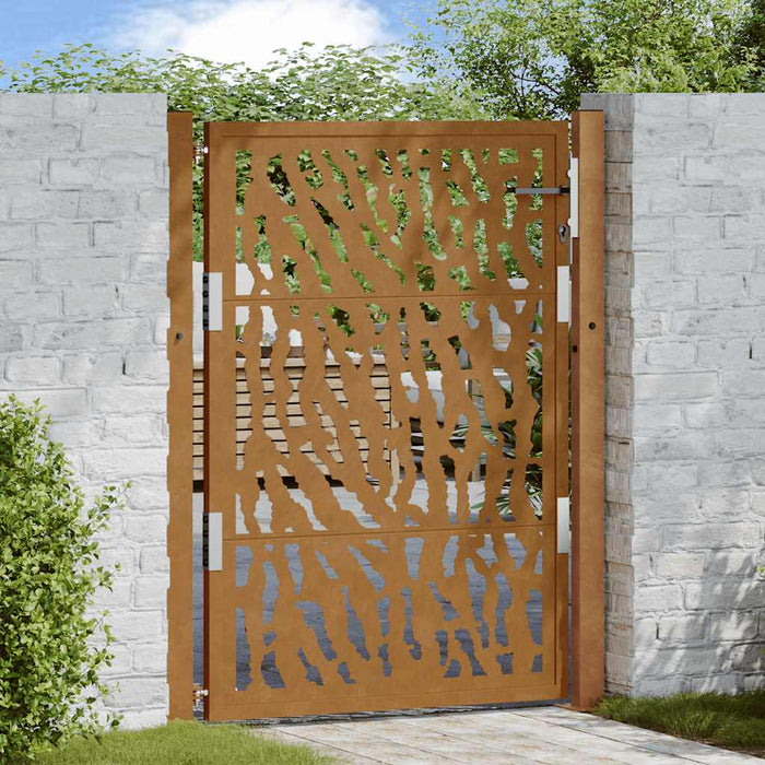 vidaXL Garden Gate 105x130 cm Weathering Steel Trace Design