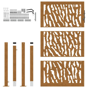 vidaXL Garden Gate 105x155 cm Weathering Steel Trace Design