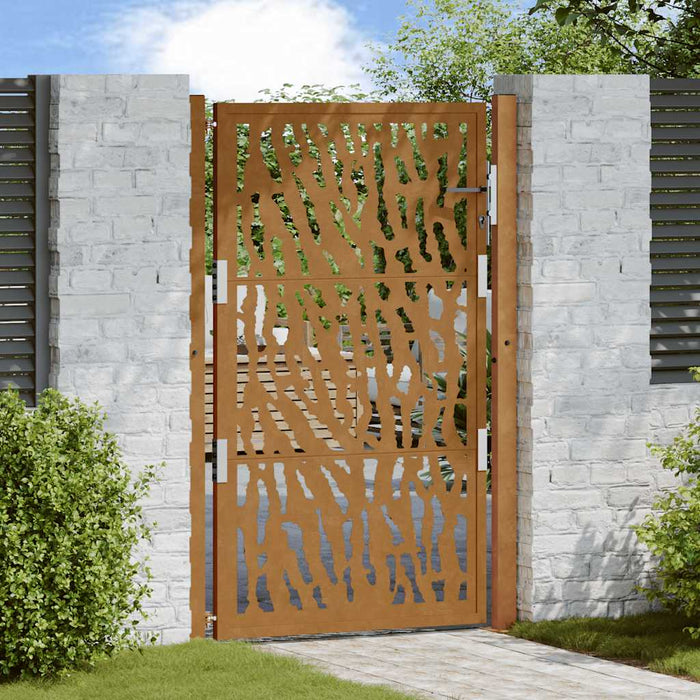 vidaXL Garden Gate 105x155 cm Weathering Steel Trace Design