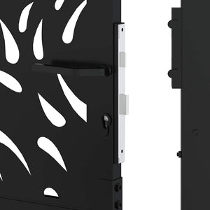 vidaXL Garden Gate Black 105x105 cm Steel Flame Design