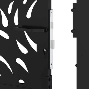 vidaXL Garden Gate Black 105x205 cm Steel Flame Design