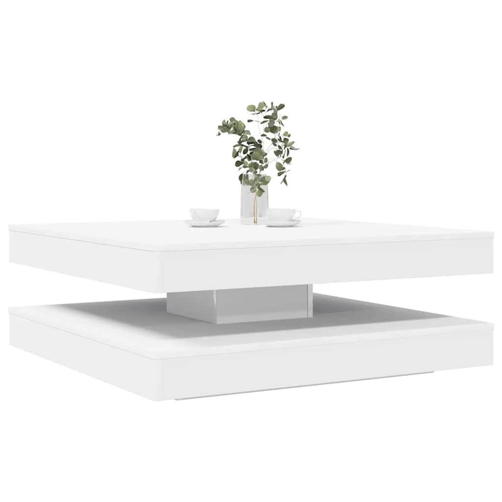 vidaXL Coffee Table 360-Degree Rotatable White 90x90x34.5 cm