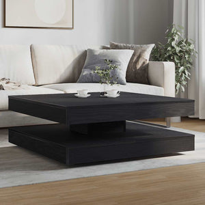 vidaXL Coffee Table 360-Degree Rotatable Black Oak 90x90x34.5 cm