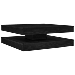 vidaXL Coffee Table 360-Degree Rotatable Black Oak 90x90x34.5 cm