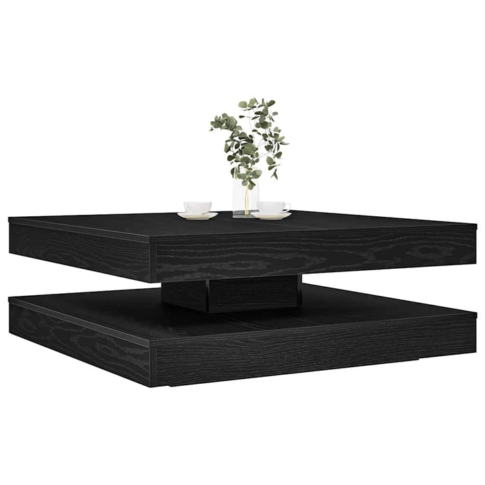 vidaXL Coffee Table 360-Degree Rotatable Black Oak 90x90x34.5 cm