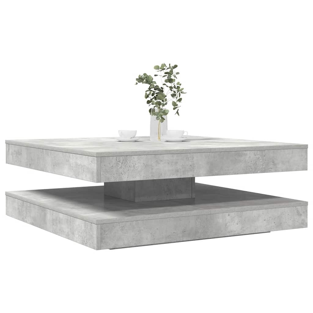 vidaXL Coffee Table 360-Degree Rotatable Concrete Grey 90x90x34.5 cm