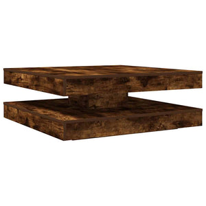 vidaXL Coffee Table 360-Degree Rotatable Smoked Oak 90x90x34.5 cm