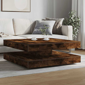 vidaXL Coffee Table 360-Degree Rotatable Smoked Oak 90x90x34.5 cm