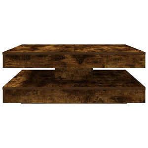 vidaXL Coffee Table 360-Degree Rotatable Smoked Oak 90x90x34.5 cm