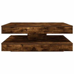 vidaXL Coffee Table 360-Degree Rotatable Smoked Oak 90x90x34.5 cm