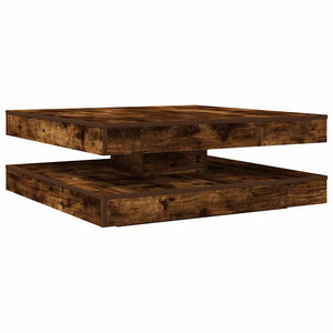 vidaXL Coffee Table 360-Degree Rotatable Smoked Oak 90x90x34.5 cm