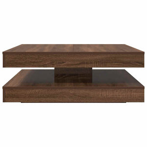 vidaXL Coffee Table 360-Degree Rotatable Brown Oak 90x90x34.5 cm