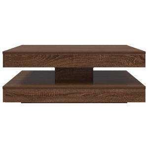 vidaXL Coffee Table 360-Degree Rotatable Brown Oak 90x90x34.5 cm