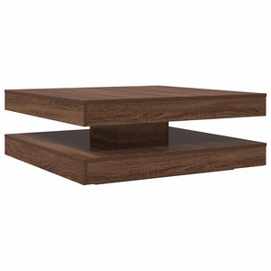 vidaXL Coffee Table 360-Degree Rotatable Brown Oak 90x90x34.5 cm