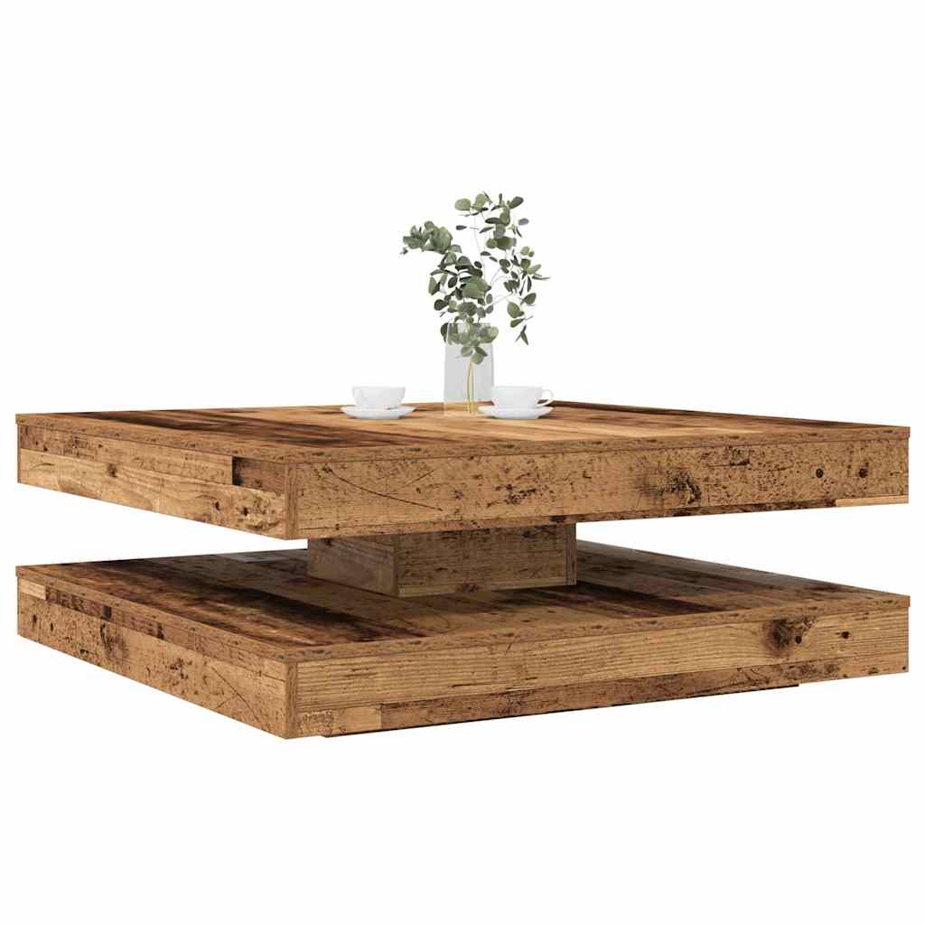 vidaXL Coffee Table 360-Degree Rotatable Old Wood 90x90x34.5 cm