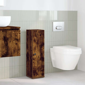 vidaXL Bathroom Cabinet with Roll Holder Smoked Oak 20.5x22x72 cm