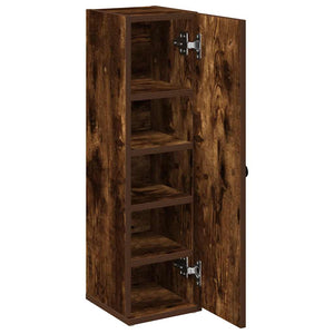 vidaXL Bathroom Cabinet with Roll Holder Smoked Oak 20.5x22x72 cm