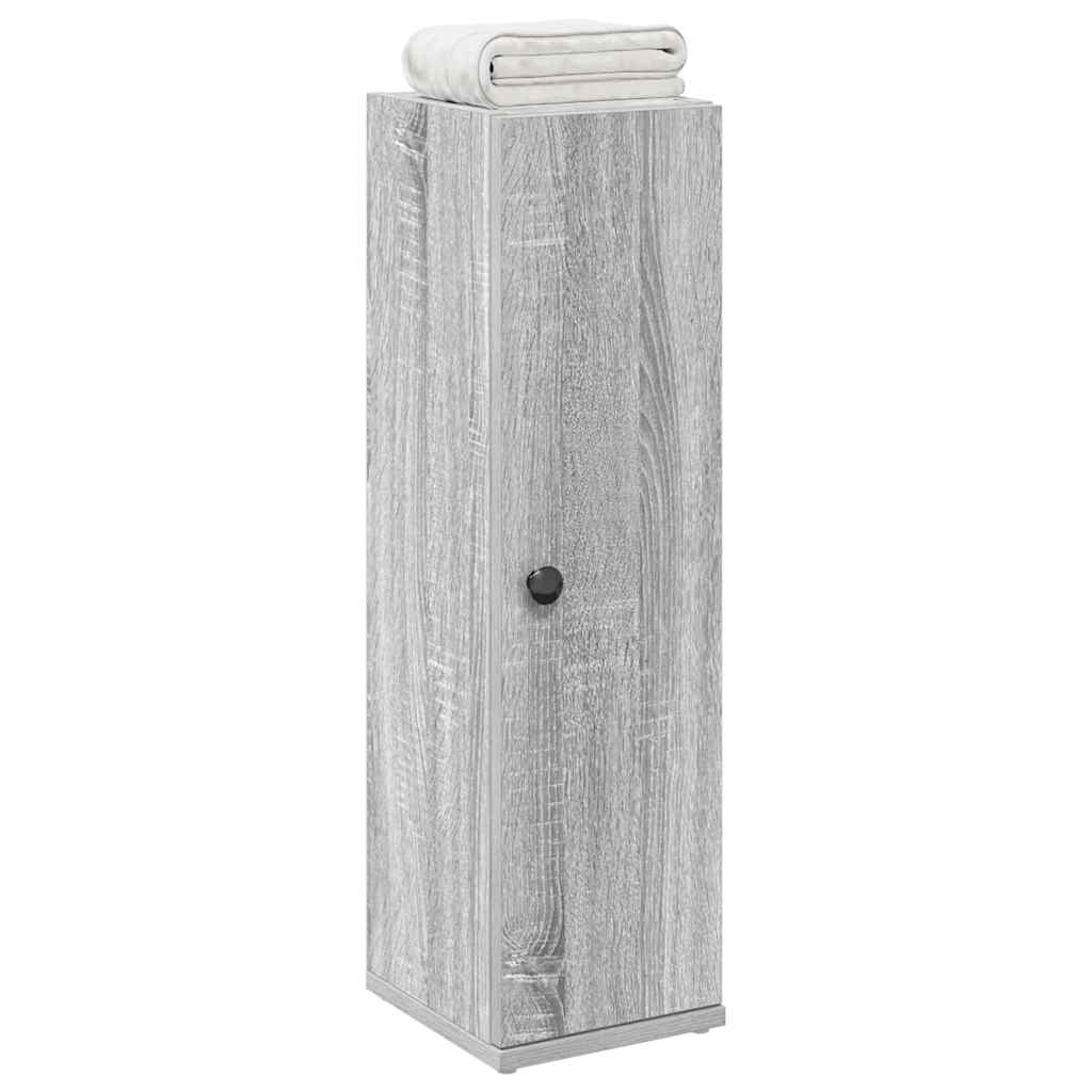 vidaXL Bathroom Cabinet with Roll Holder Grey Sonoma 20.5x22x72 cm