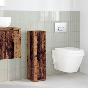 vidaXL Bathroom Cabinet with Roll Holder Old Wood 20.5x22x72 cm