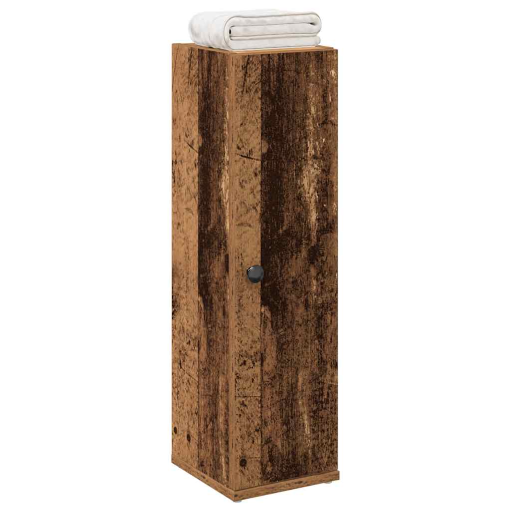 vidaXL Bathroom Cabinet with Roll Holder Old Wood 20.5x22x72 cm