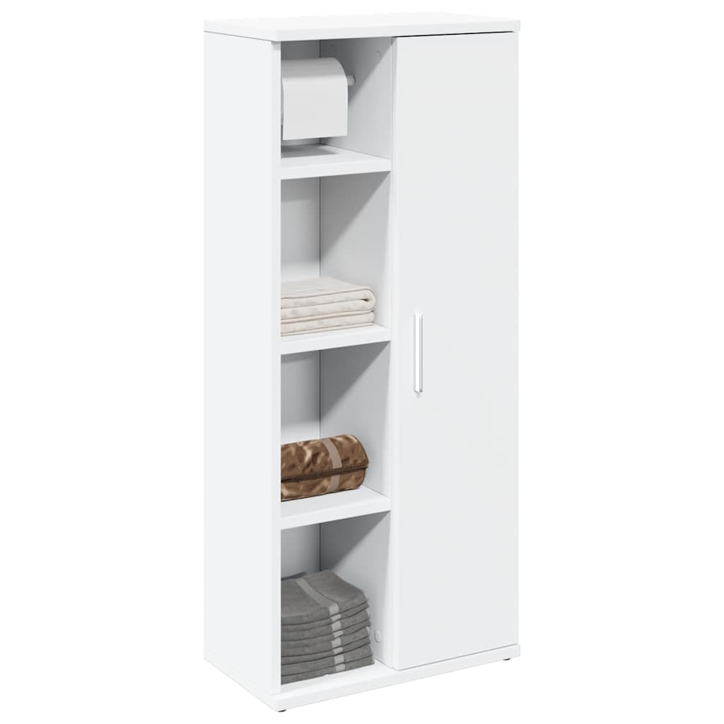 vidaXL Bathroom Cabinet with Roll Holder White 39x22x90 cm