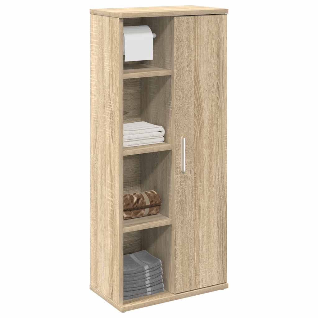 vidaXL Bathroom Cabinet with Roll Holder Sonoma Oak 39x22x90 cm