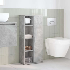 vidaXL Bathroom Cabinet with Roll Holder Concrete Grey 39x22x90 cm