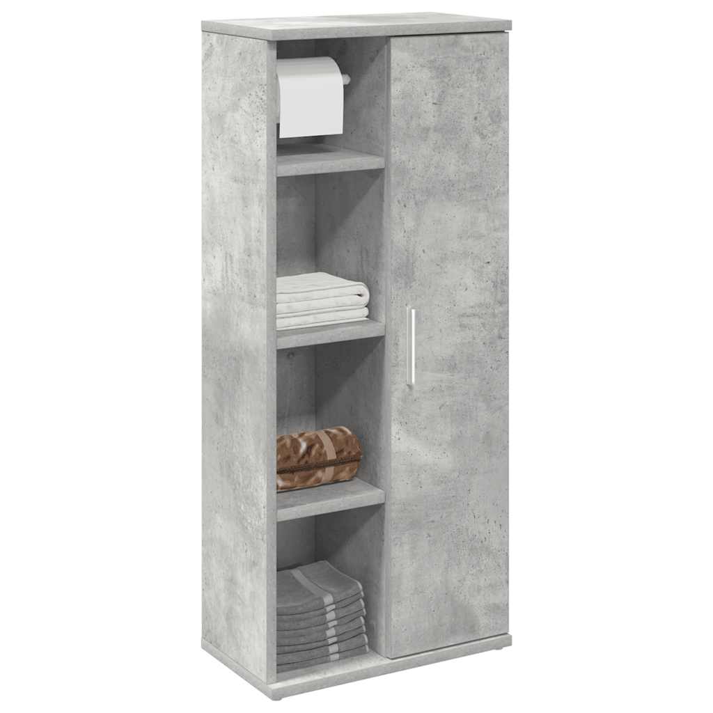 vidaXL Bathroom Cabinet with Roll Holder Concrete Grey 39x22x90 cm